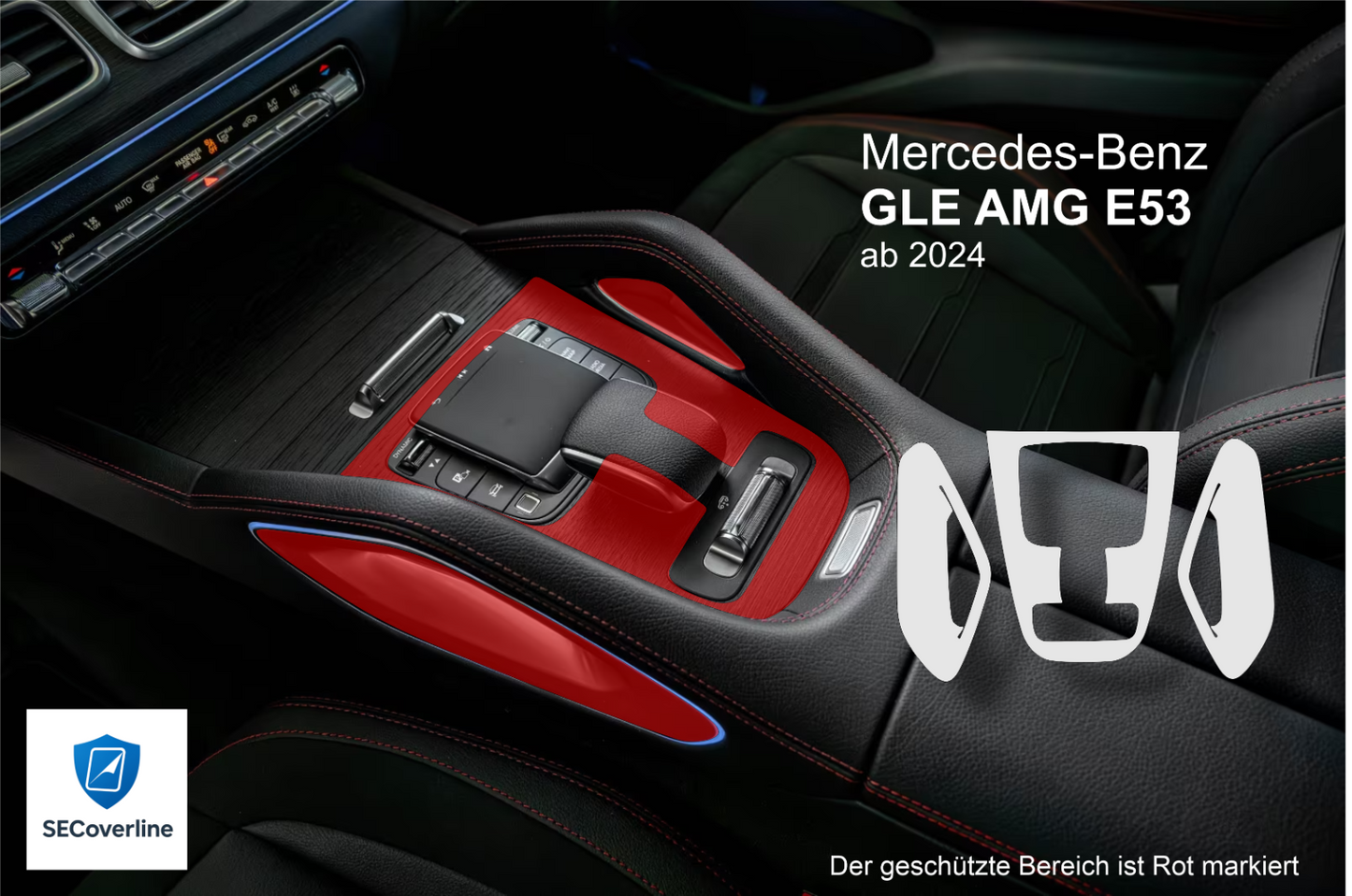 Mercedes AMG GLE 53 Mittelkonsole Schutzfolie – Kratzschutz